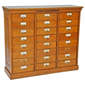 Antique The Globe Ideal Cabinet File American Oak Document Cabinet