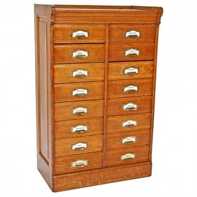 Antique American Oak Document File Cabinet