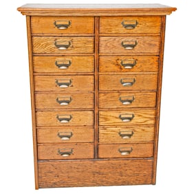 Antique American Oak Document File Cabinet