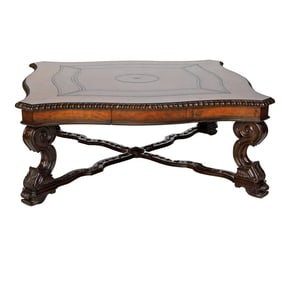 Vintage Maitland-Smith Large Square Serpentine Shape Coffee Table