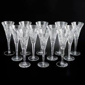 Waterford Crystal Millennium Health Toasting Champagne Flutes, Twelve (12) Total