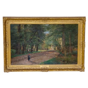 Wilhelm Schroeter (German, 1849-1904) 19th C. Landscape Scene, Oil on Canvas