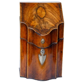 19th C. English Mahogany George II Style Knife Box