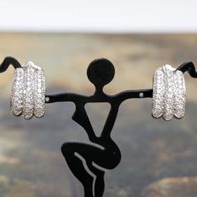 18K White Gold Diamond Earrings