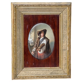 Late 19th C. KPM Porcelain Hand Painted Plaque