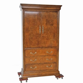 Vintage Henredon Charles X Linen Press/TV Cabinet