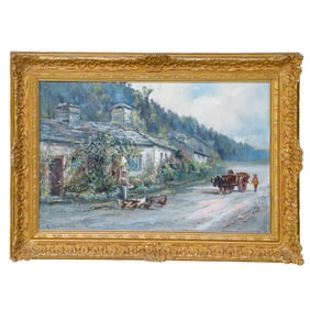 Henry Hadfield Cubley, The Cheery Chimney, Oil on Canvas