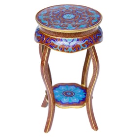 Vintage Miniature Cloisonne Enamel Side Table