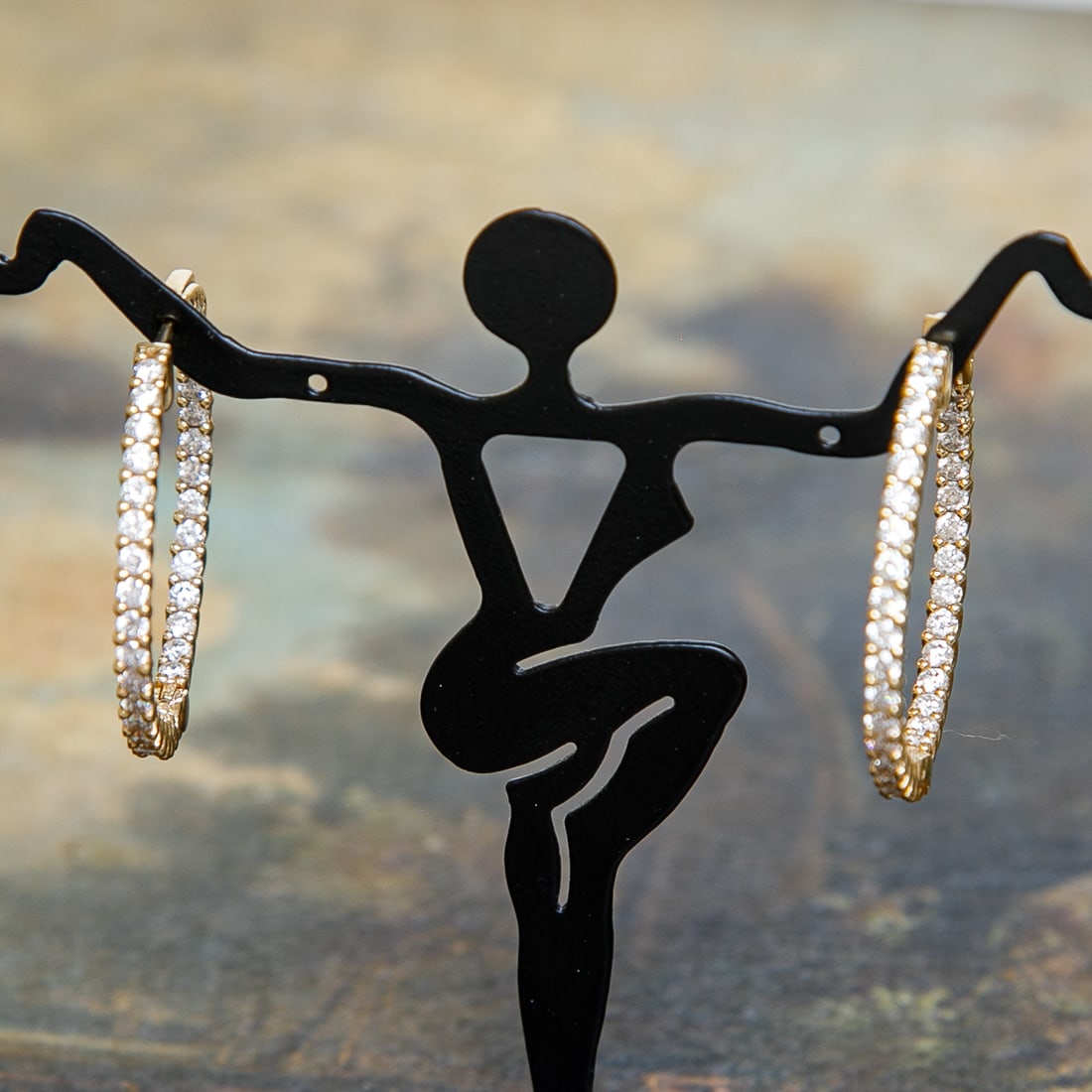 14k Yellow Gold Natural Inside Out Hoop Earrings (1 of 6)