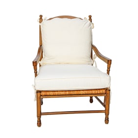 Vintage Wesley Hall Inc. Walnut Finish Ladder Back Arm Chair