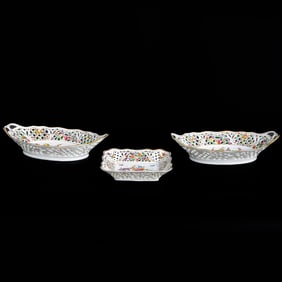 Schumann Bavaria Dresden German Porcelain Items, Three Total