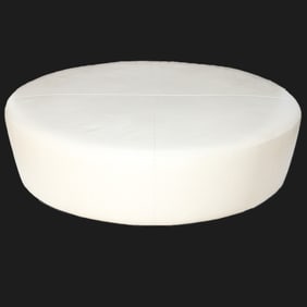Antonio Citterio for B & B Italia Large Circular White Faux Leather Ottoman