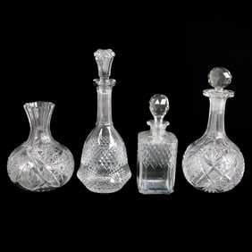 Group of Cut Glass Table Top Items, Four Total