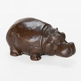 Donald Greig (South African, 1959-) Bronze Sculpture Hippopotamus