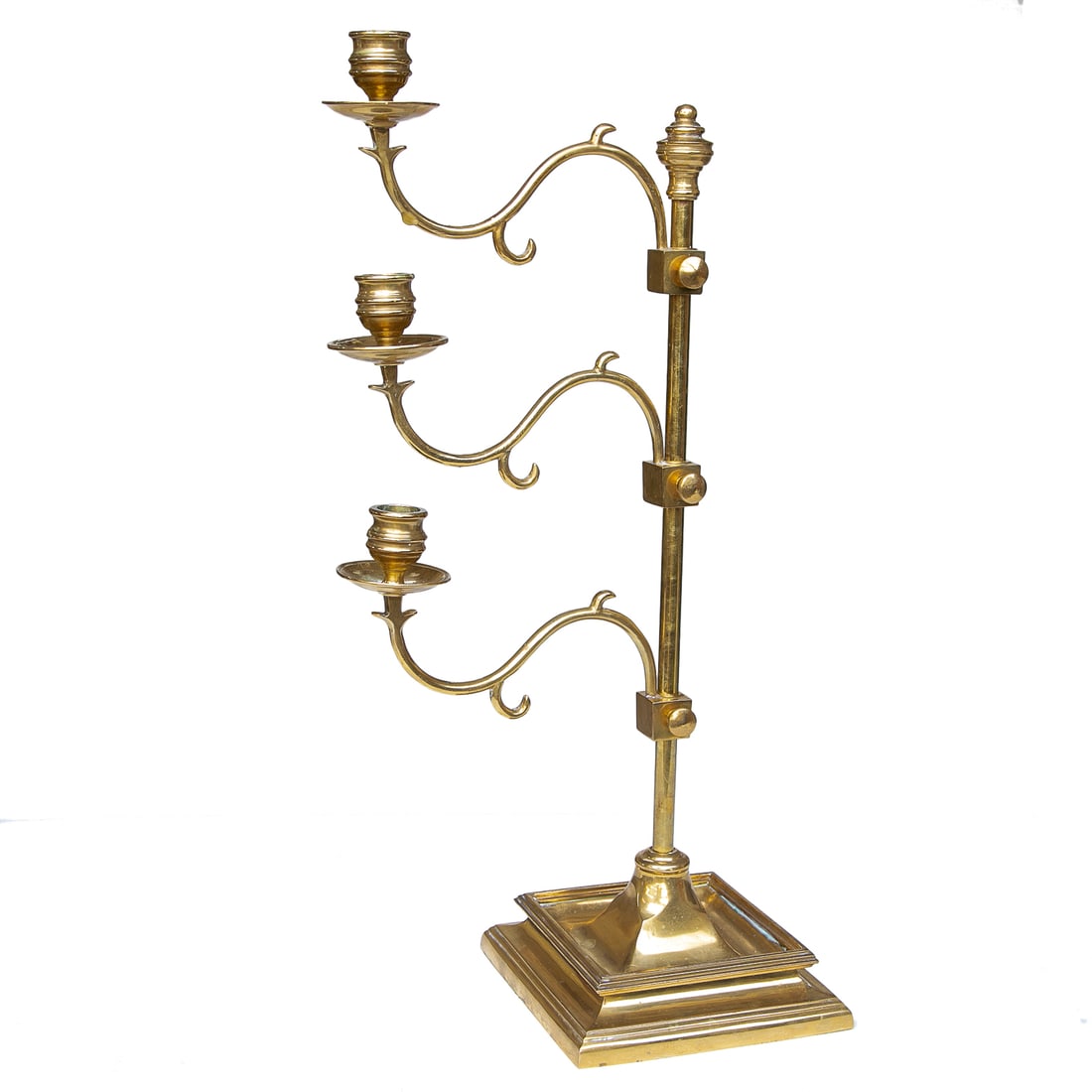 Vintage Brass Three Branch Candelabra - 2