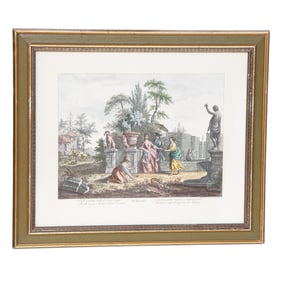 Guiseppe Zocchi Color Tinted Framed Prints, Pair