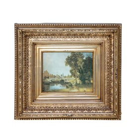Landscape Scene, Vintage American Made Turner Manufacturing Company Wall Accessory, Depicting Dedham