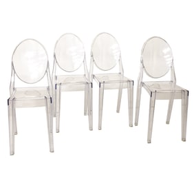 Group of Louis Ghost Style Chairs, Four Total Side Chairs