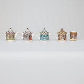 Vintage Sadler English Porcelain Minster Collections Tea Items, Five Total Pieces