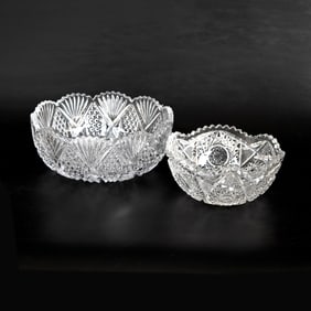 Cut Glass Bowls, Two Total