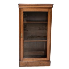 Vintage Walnut Glass Front Display Cabinet