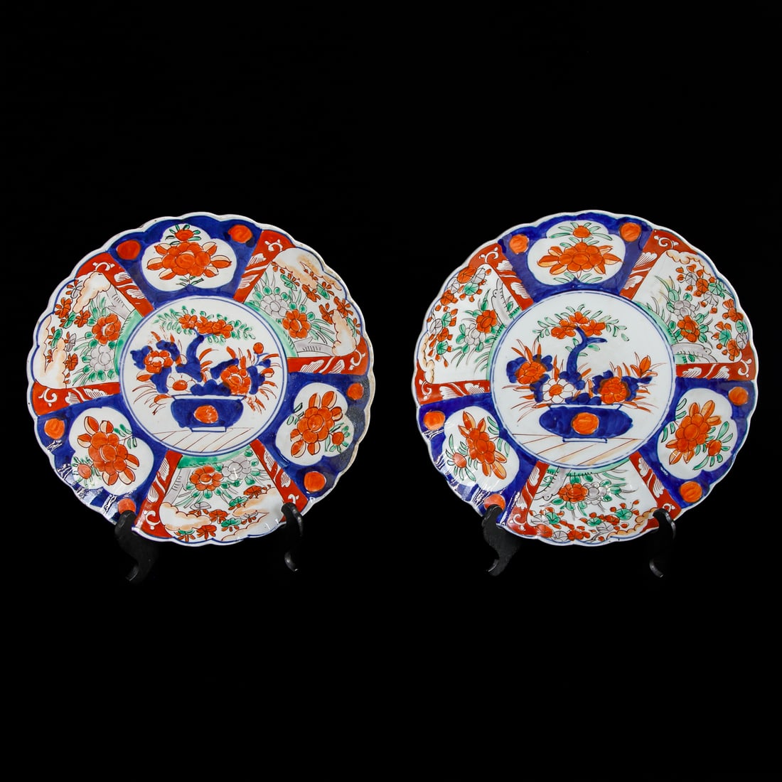 Late 19th C. Japanese Imari Porcelain Chargers, Pair (1 of 5)