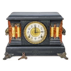 Late 19th C. American Mantel Clock Manufactured for W. H. Terhune & Co.