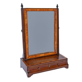 19th C. English Mahogany Regency Style Dressing Mirror