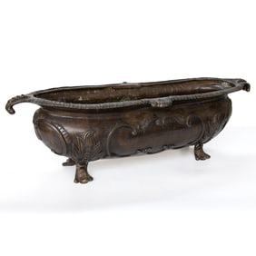 Vintage Bronze Oval Planter
