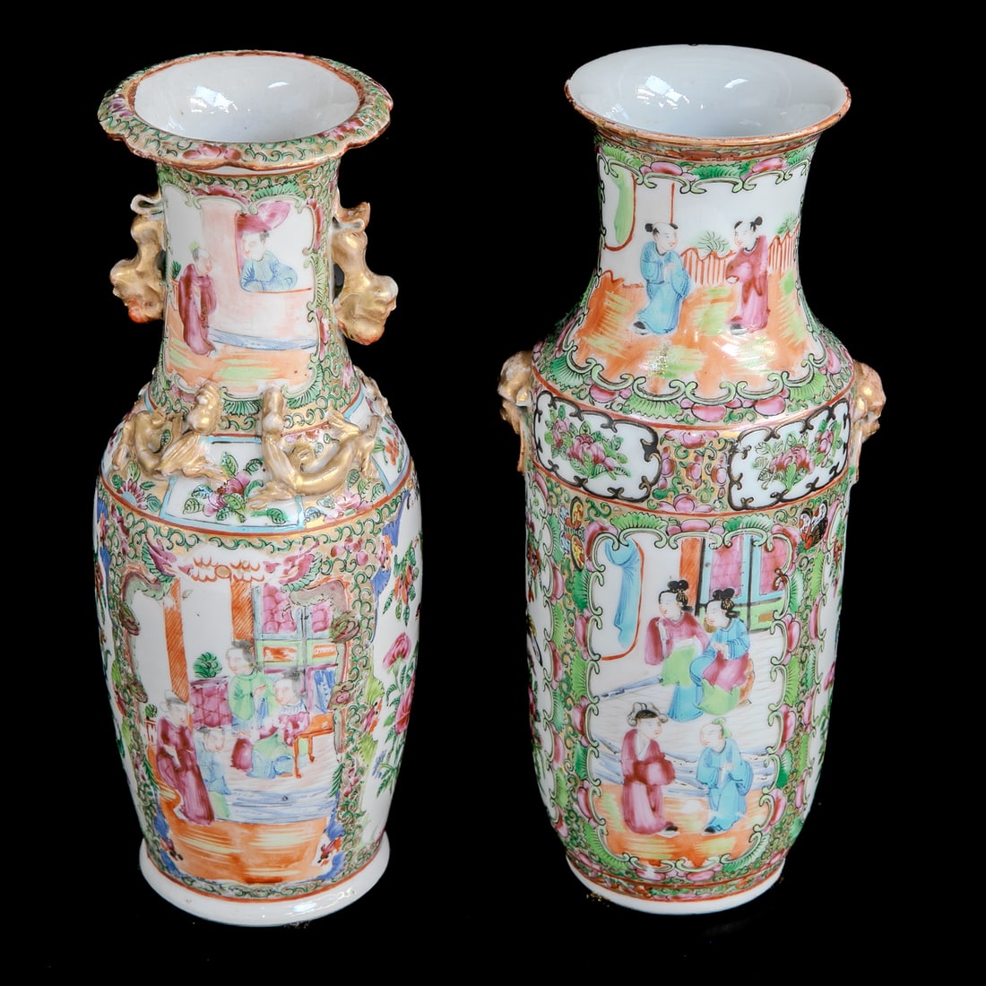 Late 19th C. Chinese Export Rose Medallion Vases, Two Total (1 of 8)