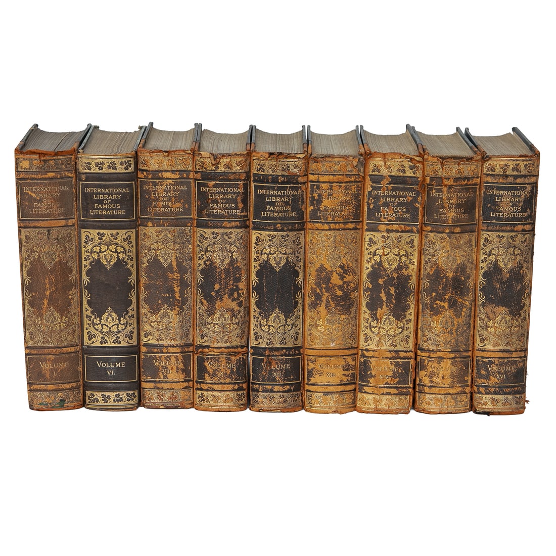 Group of International Library of Famous Literature Leather Bound Books, Nine Total Volumes: Group of International Library of Famous Literature Leather Bound Books, Nine Total Volumes, Edward Lloyd, Limited: London, Nine Out of Twenty Volumes Available, Edited by Richard Garnett, Includes
