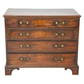 Late 18th/Early 19th C. English Mahogany George III Style Chest of Drawers