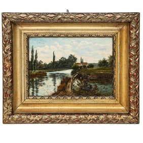 Late 19th C. Landscape Scene, Oil on Canvas