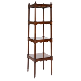 19th C. English Mahogany Four Tier What Not Stand