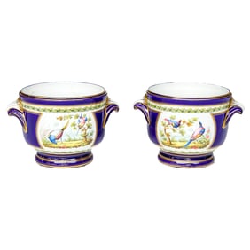 Late 18th/Early 19th C. French Sevres Style Porcelain Seaux aux Bouteilles, Pair