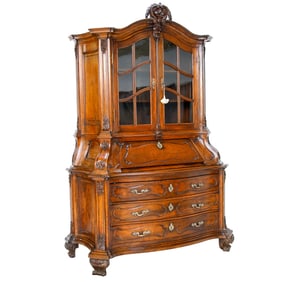 Late 18th/Early 19th C. French Walnut Provincial Style Bureau Bookcase