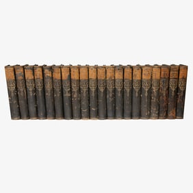 Collection of Percy's Anecdotes Leather Bound Books, Twenty Total Volumes