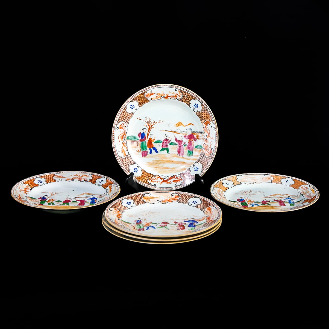 Late 18th/Early 19th C. Chinese Export Porcelain Plates, Six Total (1 of 4)