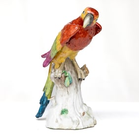 20th C. German Dresden Porcelain Parrot