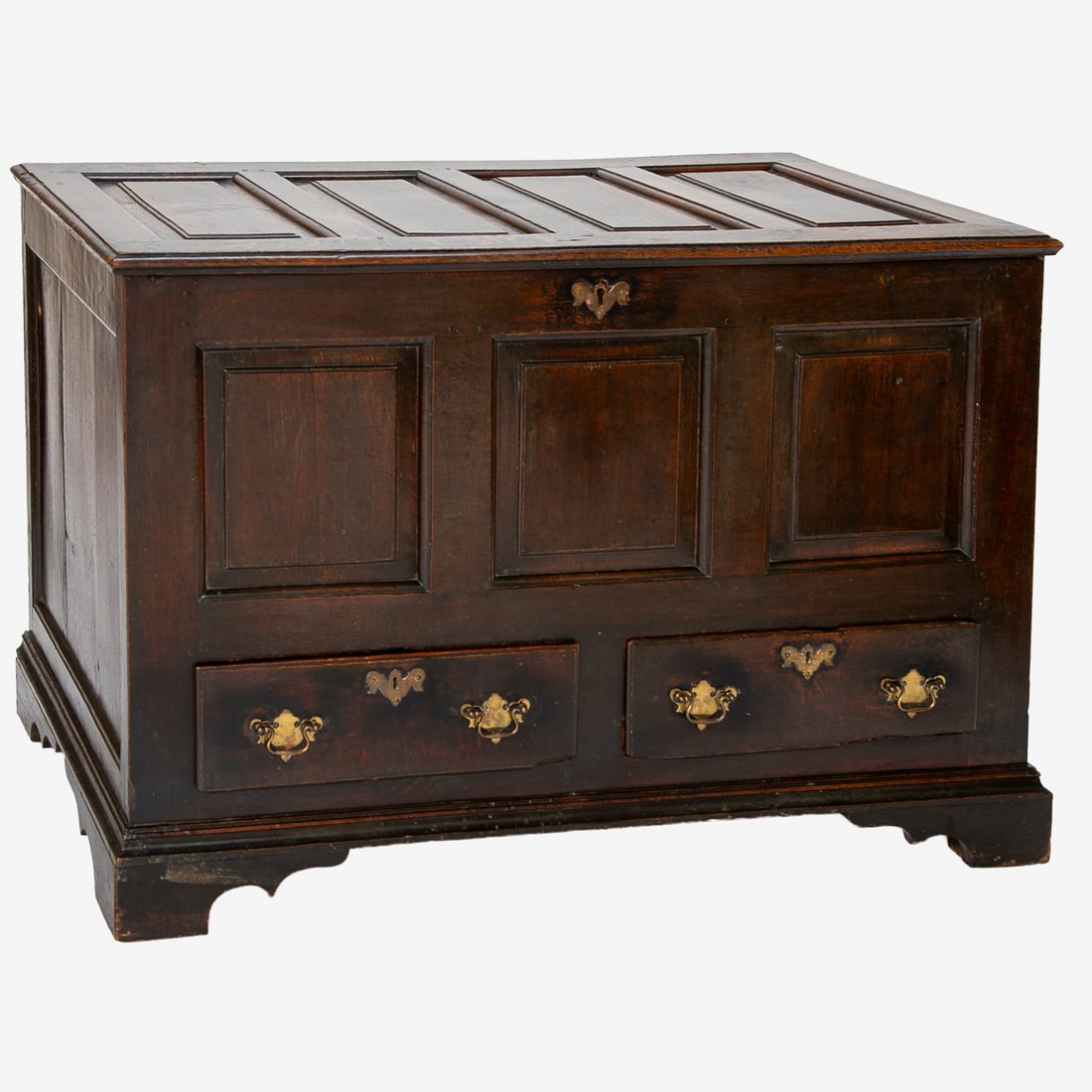 19th C. English Oak Lancashire Style Mule Chest (1 of 9)