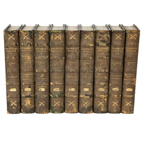 Group of Waverley Novels Leather Bound Books, Nine Total