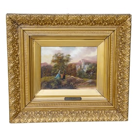Late 19th C. Landscape Scene, Oil on Artist Board