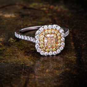 Platinum Natural Diamond Ring, Size 6.75