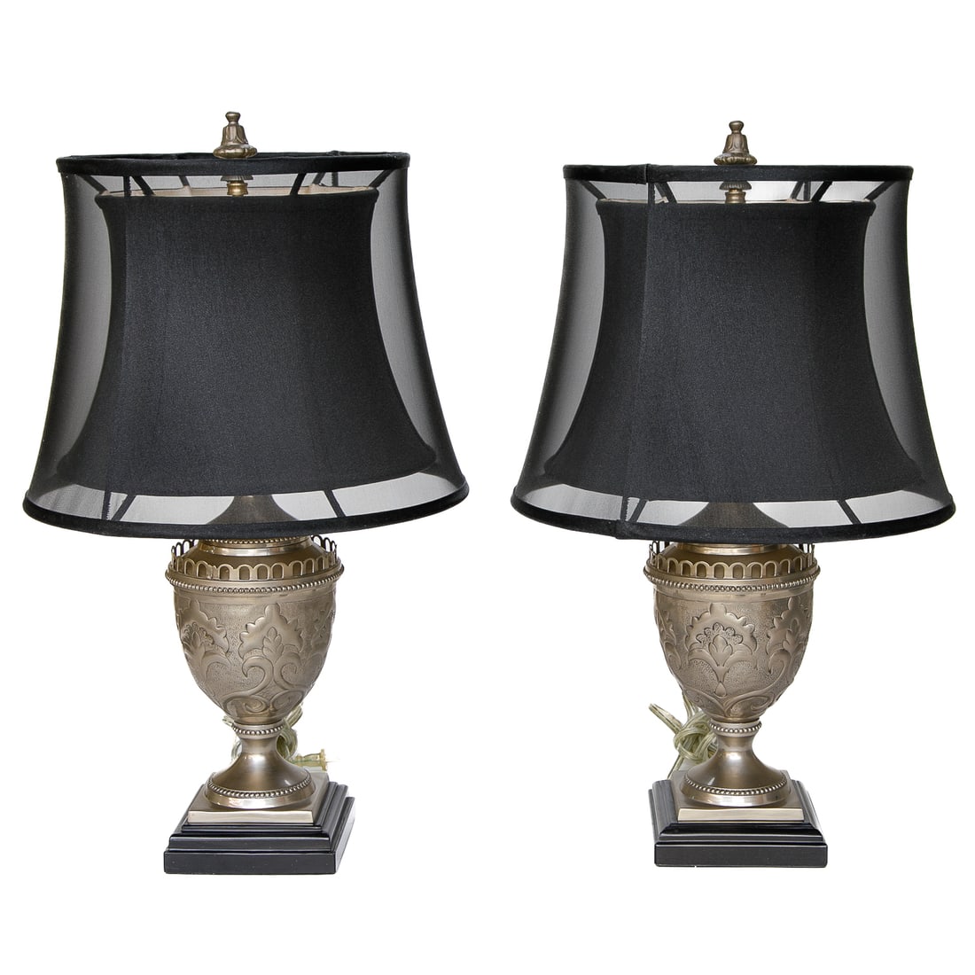 Vintage John-Richard Urn Form Cast Metal Table Lamps, Pair (1 of 8)