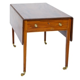 19th C English Mahogany Sheraton Style Pembroke Table