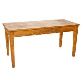 Late 19th/Early 20th C. Belgian Pine Writing Desk/Table