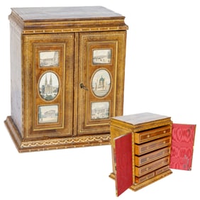 Vintage "Grand Tour" Decorative Jewelry Cabinet