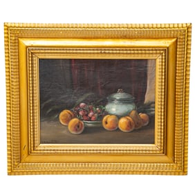 Italian Fruit Still Life, Oil on Artist Board