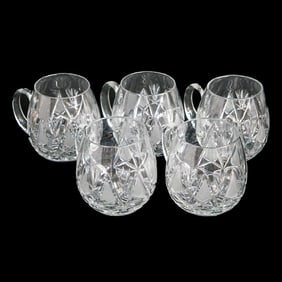 Cut Glass Mugs, Five Total