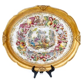 Vintage Italian Capodimonte Porcelain Framed Plaque